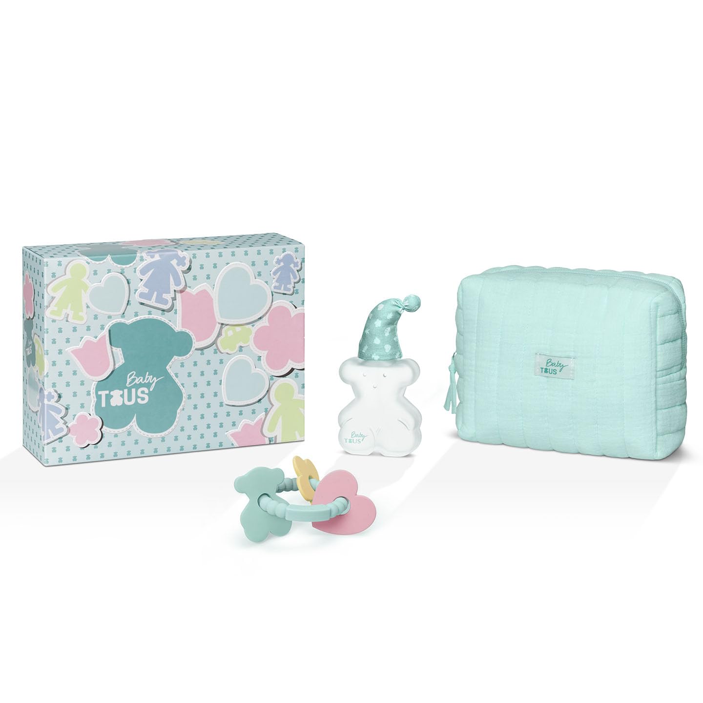 Tous Set de perfume para bebé, 100 ml de agua de colonia para bebés, un neceser y un mordedor para bebés