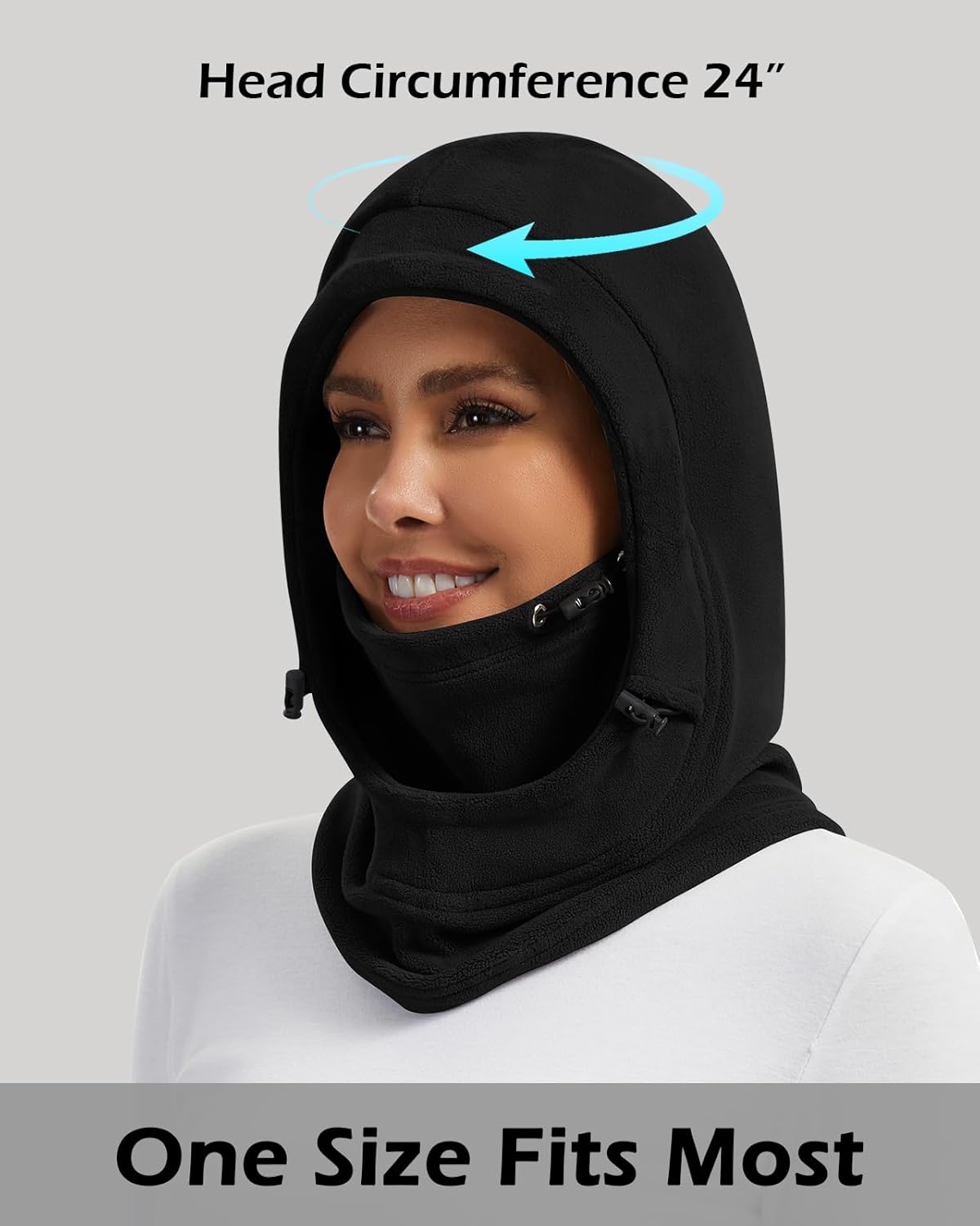 WOWENY Ski Mask Fleece Balaclava Windproof Face Mask Winter Warm Neck Gaiter Cold Weather Thermal Hood for Women Men - Image 4