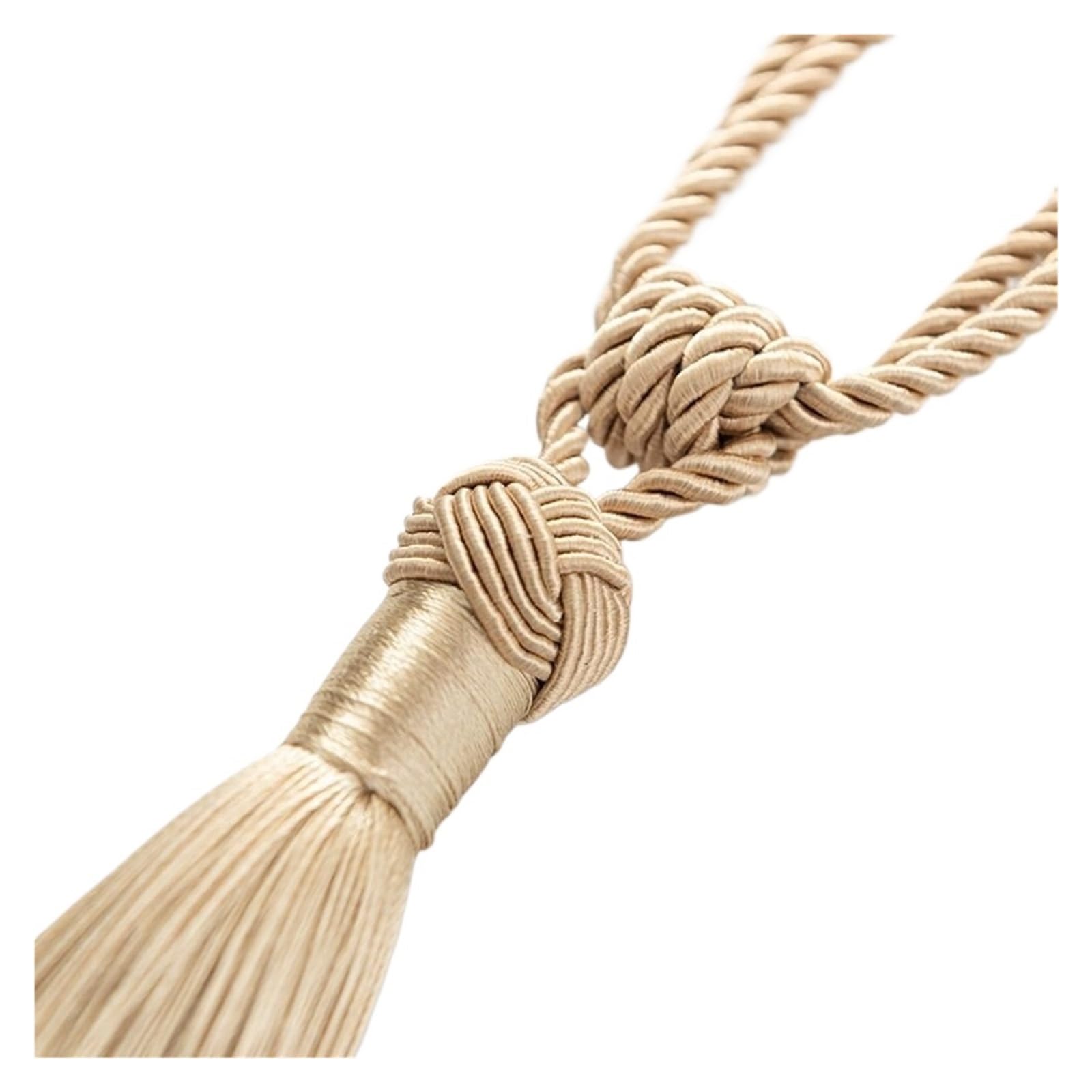 Elegante Raffhalter mit geflochtenen Quasten, 10 Stück, Satin-Seil zum