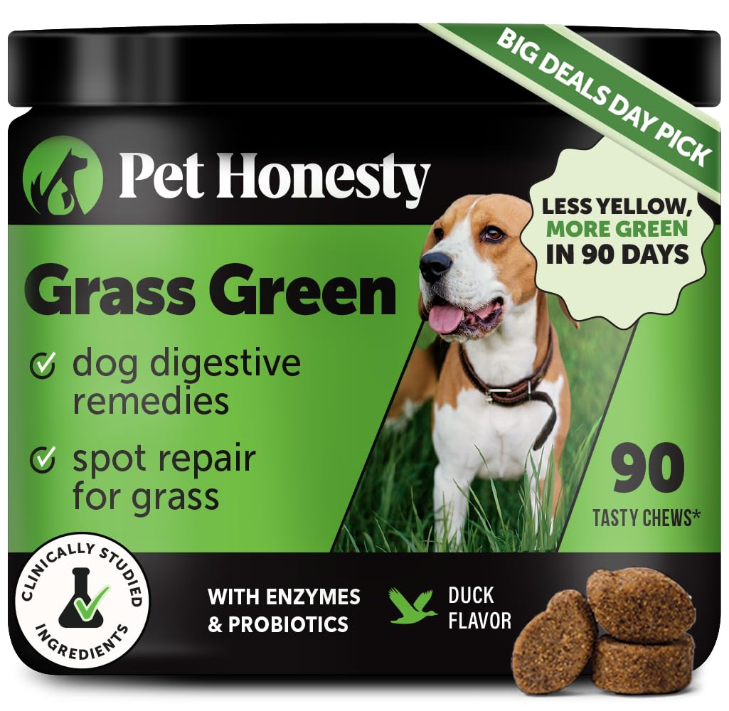 Grass Green Dog Chews - Urine Neutralizer for Lawn, Dog Pee Grass Helps Yard Stay Green Addressing Burn Spots with Probiotics & Enzymes (Duck)