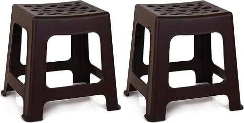 Miniatura 41 de Mintra Home - Taburetes de plástico ligeros, paquete de 2 (18 pulgadas de altura, rojo) Rojo -,Negro -,Marrón,Coral,Azul