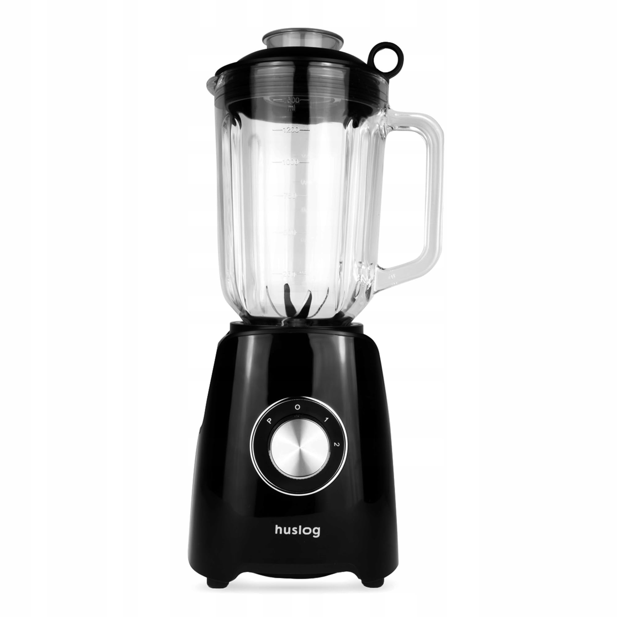 Blender 1200W, Glass Jug 1.5L, 6 Stainless Steel Blades, 2 Speeds + Pulse Function, Ice Crushing Function, Overheat Protection, Black