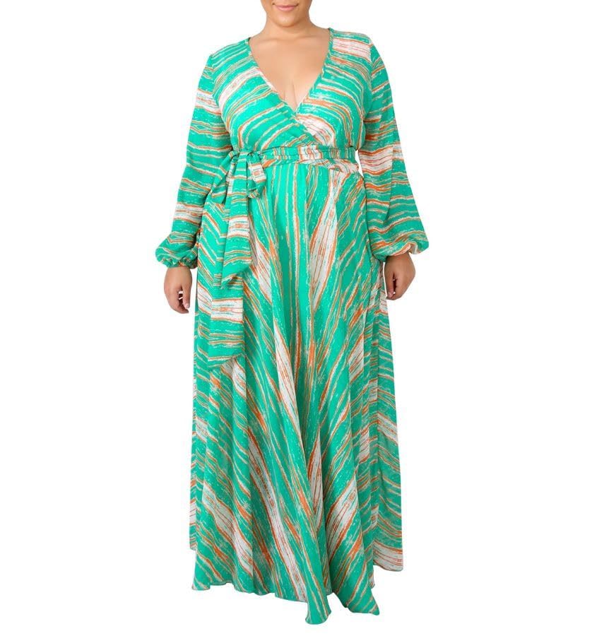 Robe longue grande taille femme pour un style maxi fluide OS120013B