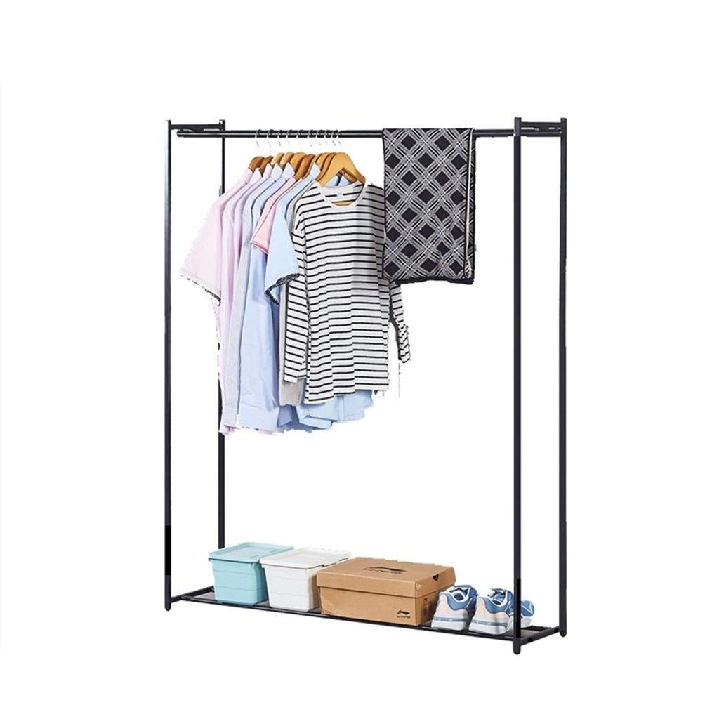 C-J-Xin Horizontal Bar Hangers, Heavy Clothing Hanging Dress Wedding Dress Neat Railway Black Metal Bracket Horizontal Bar Shelf Coat Racks (Color : B, Size : 150 * 120 * 30CM)