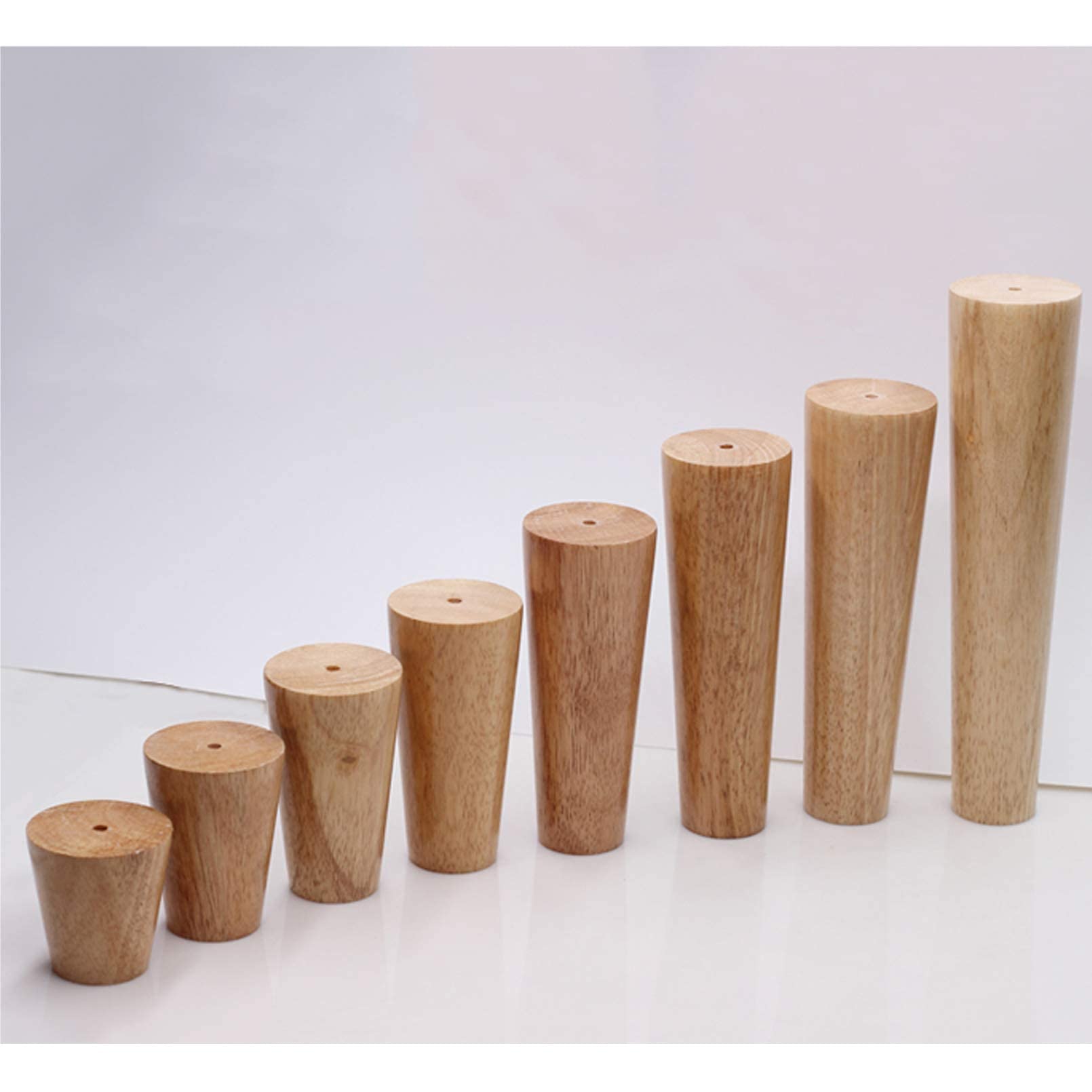 Gambe per Divano in Legno, mobili in Gomma, Piedini per Divano in Legno, Sostituzione Solida per Poltrona, armadietti per Pouf, cassettiera, Colore con Stelo filettato M8, Cono Dritto (10