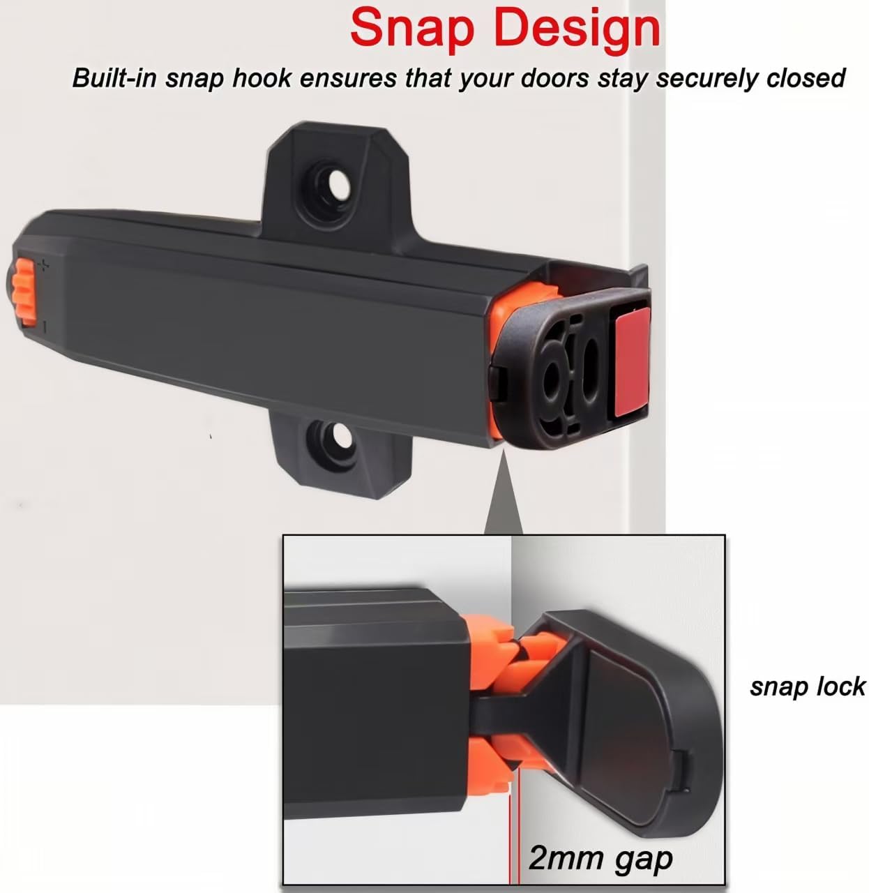 Self-Closing Push to Open Cabinet Hardware CBRIVE 4Pack Push to Open Door Latch Heavy Duty Push Latches for Hidden Door Push Release Drawer Pull Touch Lock Tip On RV Closet Close Strong Pop Out, Black