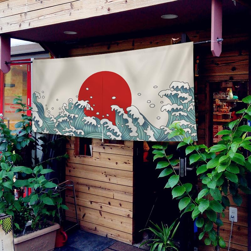 Cortina japonesa noren de restaurante para ocultar la cocina y decorar pasillos de bar