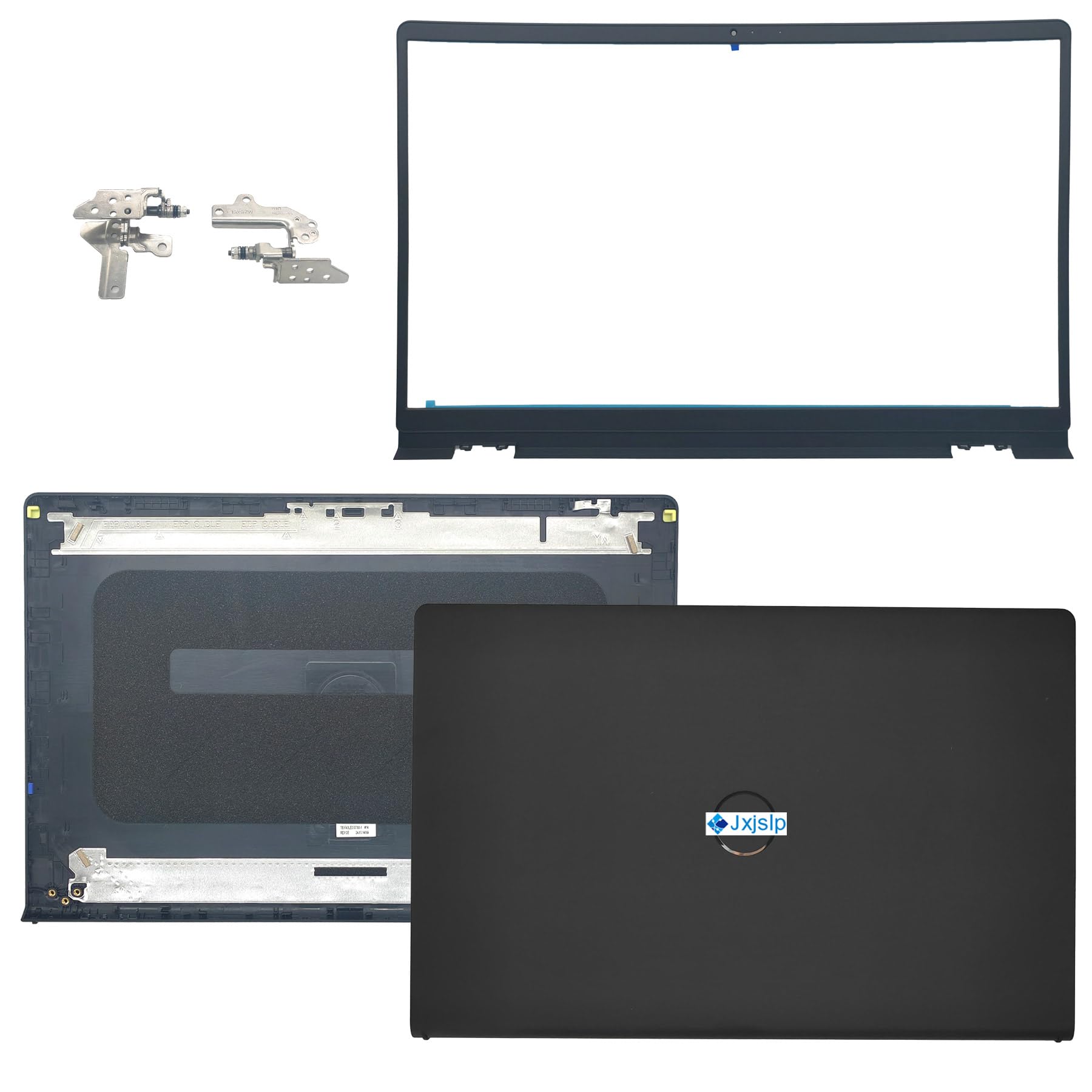Replacement LCD Back Cover Top Case Lid Front Bezel Frame with Hinges for DELL Inspiron 15 3510 3511 3515 3520 3525 Series Laptop 0WPN8 00WPN8 9WC73 09WC73 AP3LE000901 Black