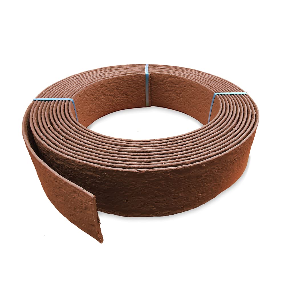 RecoEdge 20m Plastic Garden Lawn Edging Roll - Brown