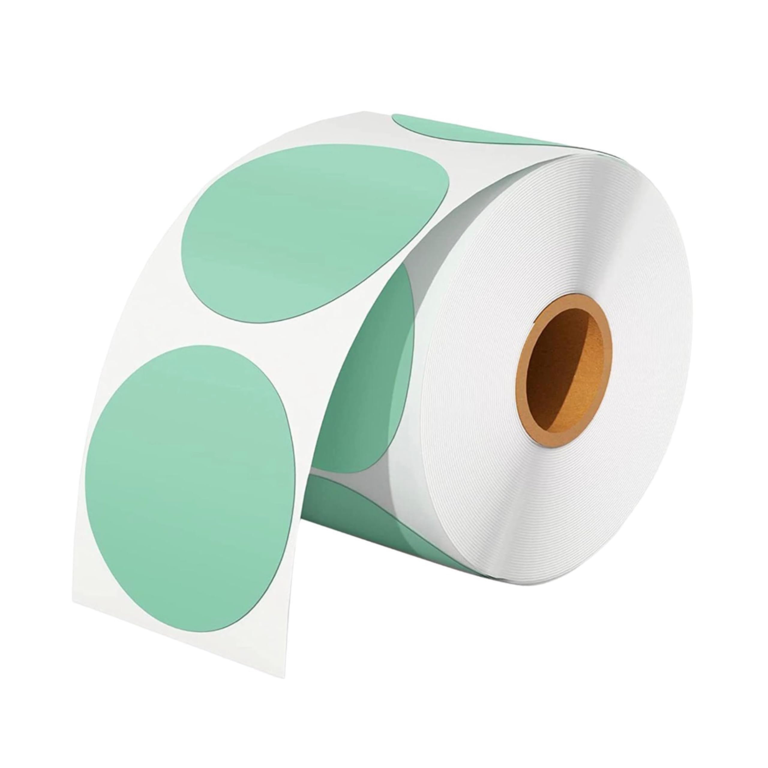 PROTECHGreen Colour Thermal Label Sticker 2” 50mm x 50mm Self-Adhesive Circle Stickers for DIY, Thank You, Logo Name, QR Code (Roll of 500 Labels)