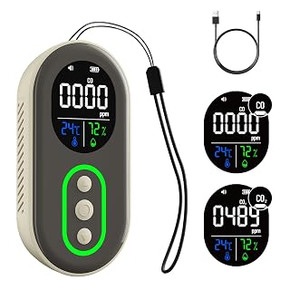 DS-399PRO Carbon Monoxide and Carbon Dioxide Detectors, 4-in-1 Portable CO2 & CO Detector with Audible & Visual Alarm, Rechargeable CO & CO2 Meter for Home, Travel, Camping, Car, 72H Standby - Amazon product rated Grade A