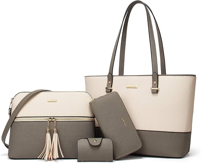 YTL Women Handbags PU Leather Large Shoulder Crossbody Bsgs 4pcs Set for Girls