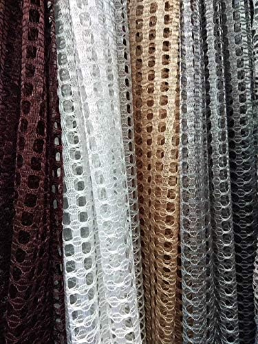 Ikiriska Sheer net Extra Long Curtains Custom Made 12 13 14 15 16 17 18 20 24 ft Silver and White 2 Story Drapes Free Swatch (Silver, 10 ft)