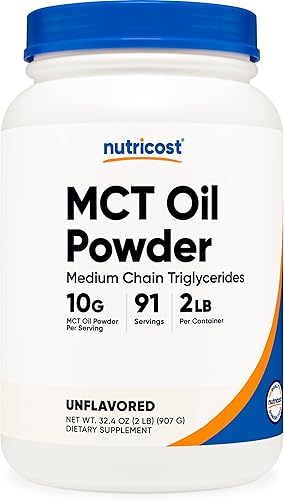 Miniatura 6 de Nutricost Aceite MCT en polvo de 1 libra 16 onzas ideal para dietas cetogénicas cetosis y cetogénicas cero carbohidratos netos sin OMG  sin gluten