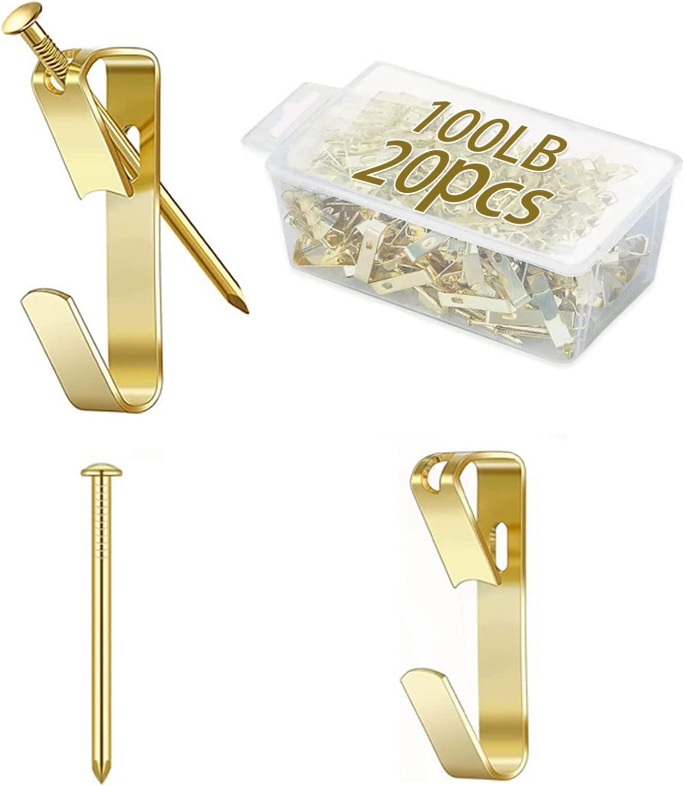 100lbs Heavy Duty Picture Frame Hangers 20Pcs Picture Hooks with