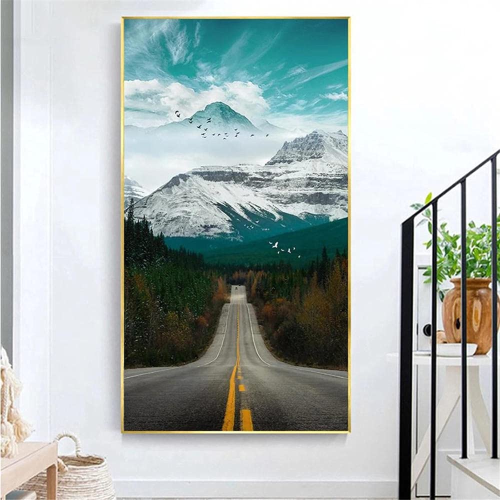 Diamond Art Kits Volwassenen DIY Volledige Boor Winter Sneeuw Landschap 5D Diamant Schilderij, Edelsteen Kunst Kerst Diamant Art Diamant Schilderij Accessoires, Diamond Art voor Beginner Thuis Muur