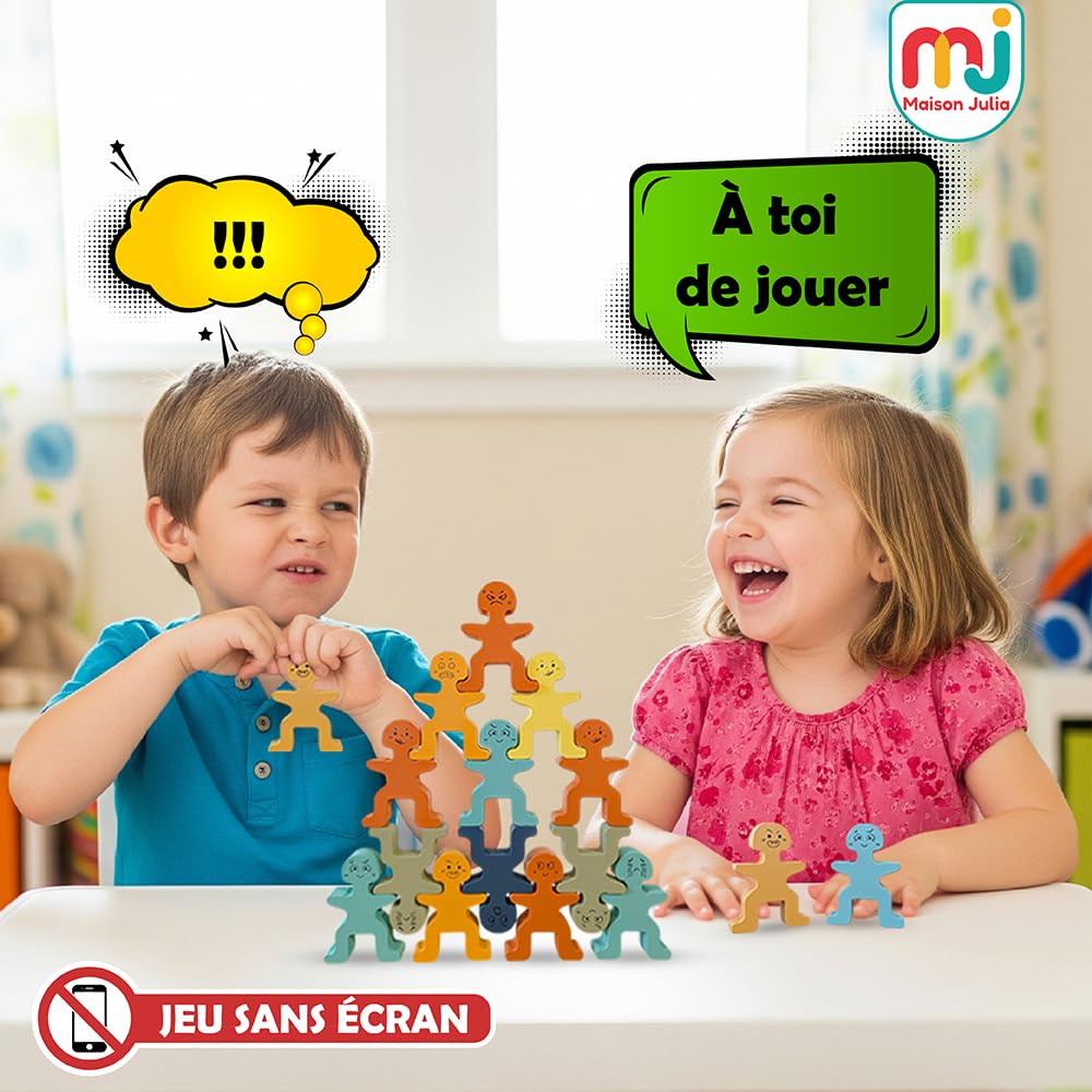 Wer wird die stabilste Hand haben? Gesellschaftsspiel aus Holz zum Stapeln für Kinder und Familie – Feinmotorik Spielzeug Montessori Konstruktion, Reisen, Geschenk zum Geburtstag