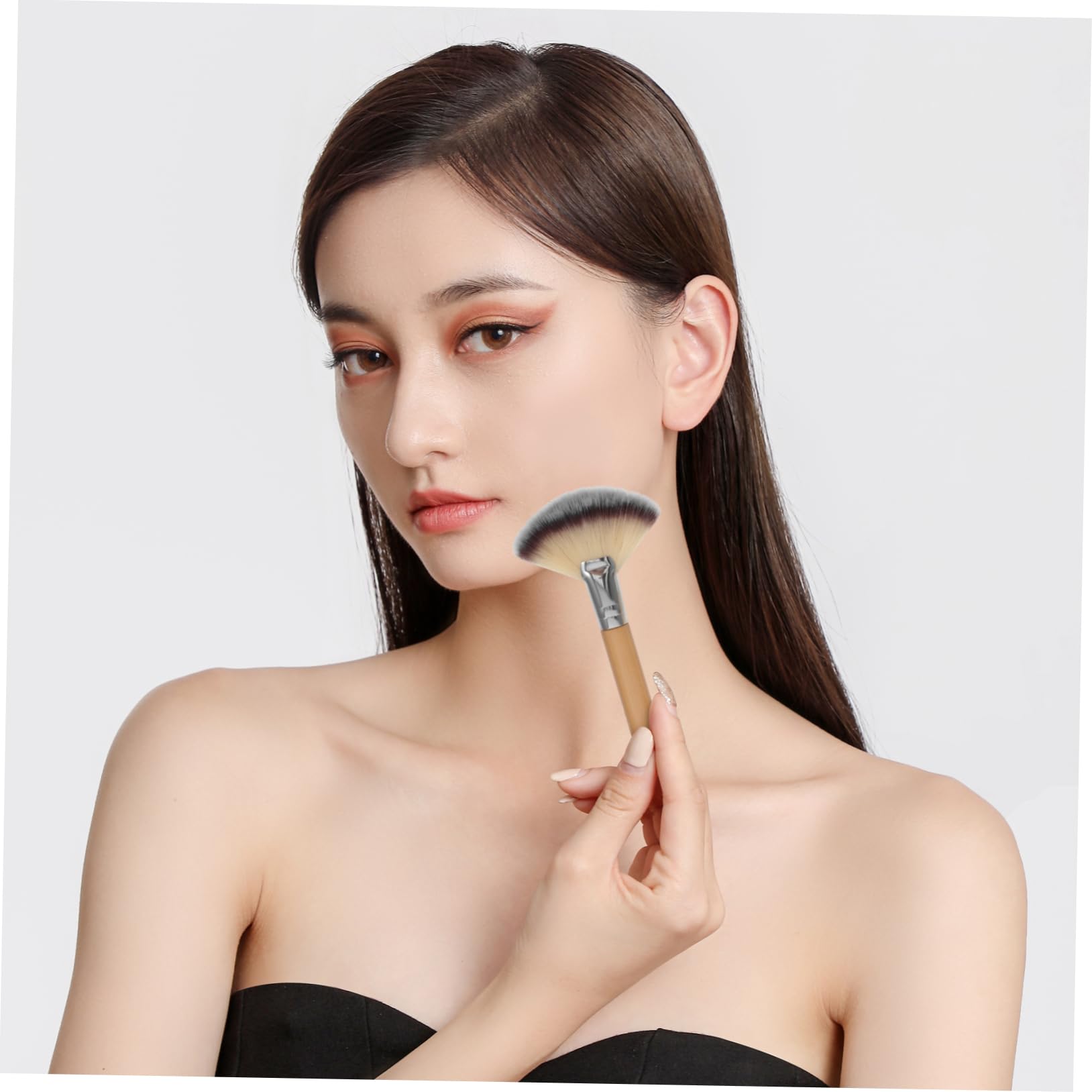 LALAFINA 3sets Extra Large Fluffy Facial for Powder Long Handle Makeup Brush for Women 4pcs*3