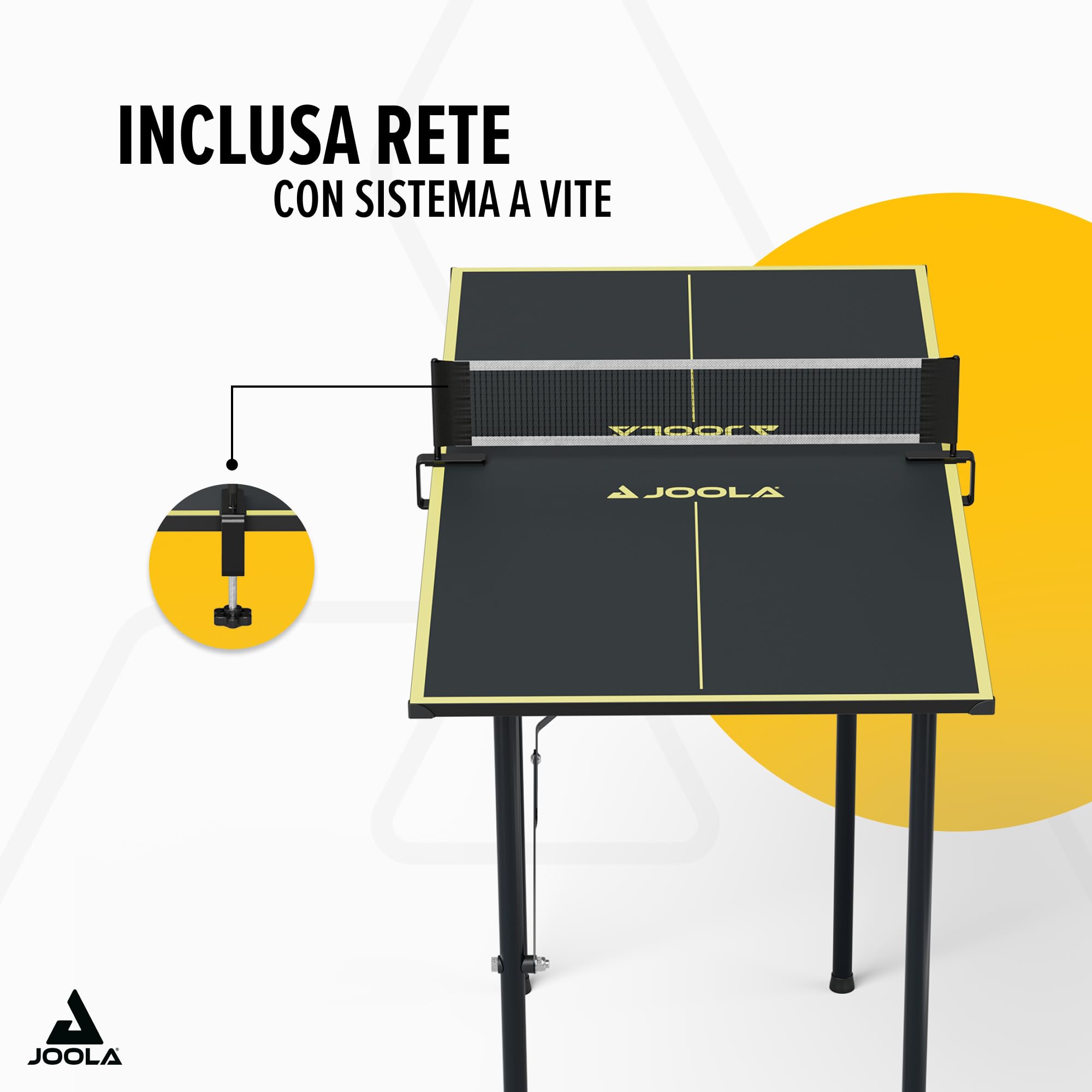 JOOLA Tavolo da ping-pong, mini tavolo da ping-pong per interni, con rete da ping pong inclusa