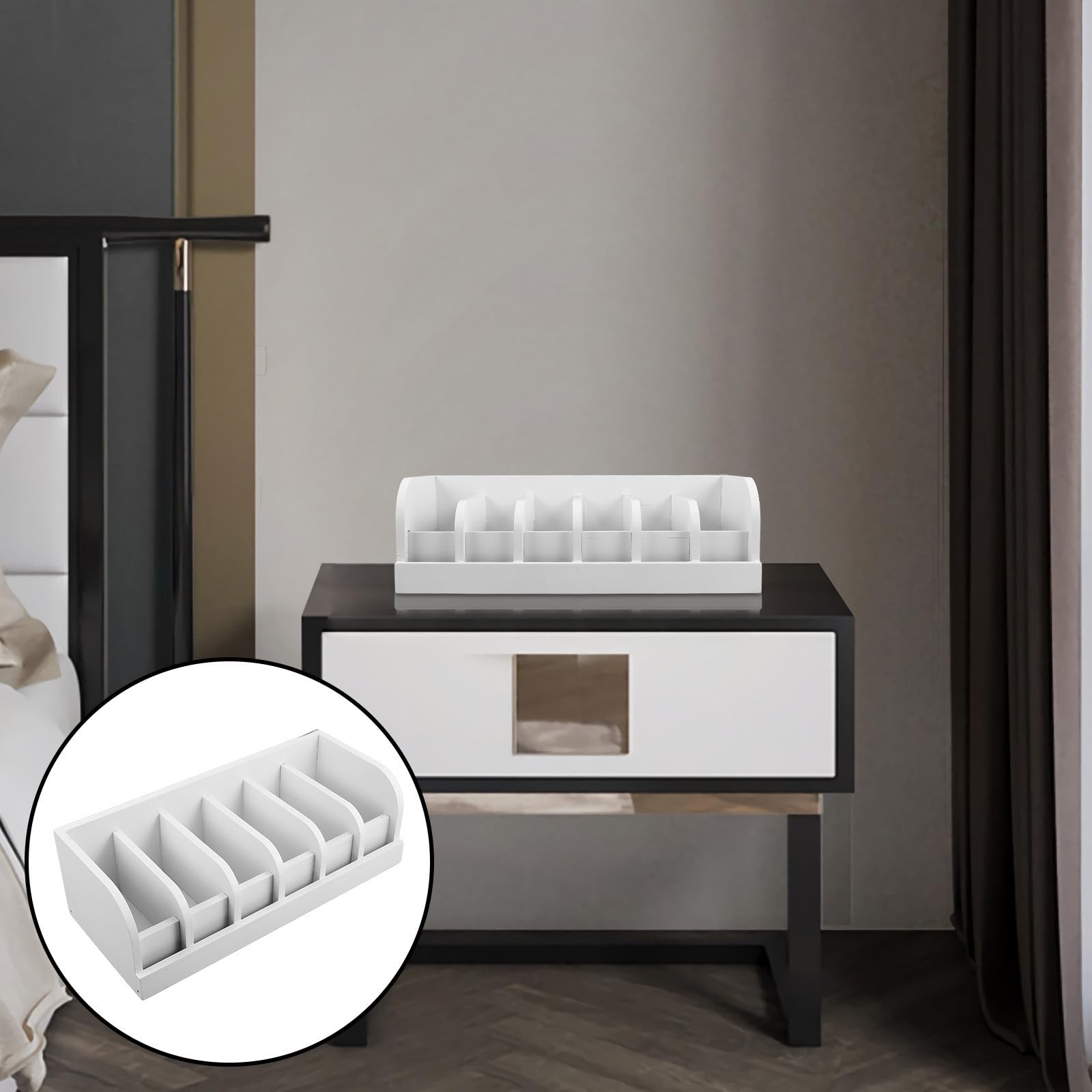 Bianco Scatola Multipli in Legno Scomparti con Cintura | Organizer per Armadio, Accesso Rapido, per Cinture e Accessori, Design Semplice, Stile Minimale
