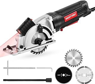 Eastvolt Mini Circular Saw, Circular Saw with Laser Guide, 5000RPM Copper Motor, Max Cutting Depth 1-1/8"(45°), 1-11/16"(9...