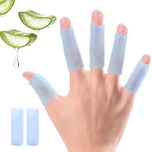 Kimihome 20 PCS Gel Finger Sleeve Protectors - Silicone Finger Sleeves with Aloe Vera Extract - Finger Cots Bandages Provide Relief for Finger Cracking, Corns, Blisters and Calluses Protect Blue