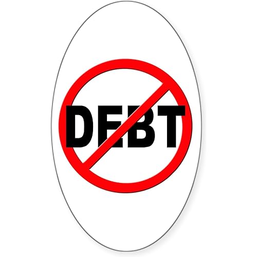 CafePress Anti/No Debt Oval Bumper Sticker Car Decal