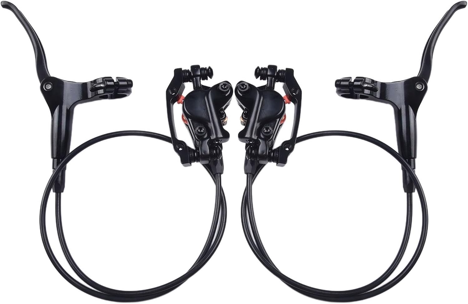 Mountain Bike Hydraulic Disc Brake Set With Pre-Filled Oil System Dual Piston Design Front Rear Levers Aluminum Alloy Construction For MTB Cycling 160Mm Compatible(L rear R front)