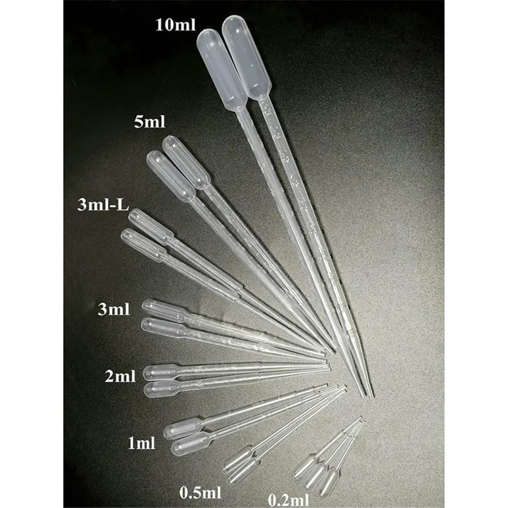 Instrumentos y Equipos de Laboratorio Lote de 300 pipetas Pasteur de plástico de 0,2 ml a 10 ml for transferencia y goteo, utilizadas en laboratorio.(5ml)