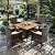 RoyalCraft 5 Piece Patio Wicker Dining Sets for 4, Water-Resistant Rattan Outdoor Dining Table and 4 Chairs with Wood Table Top, Conversation Set for Deck, Garden, Backyard, Removable Cushions, Teak