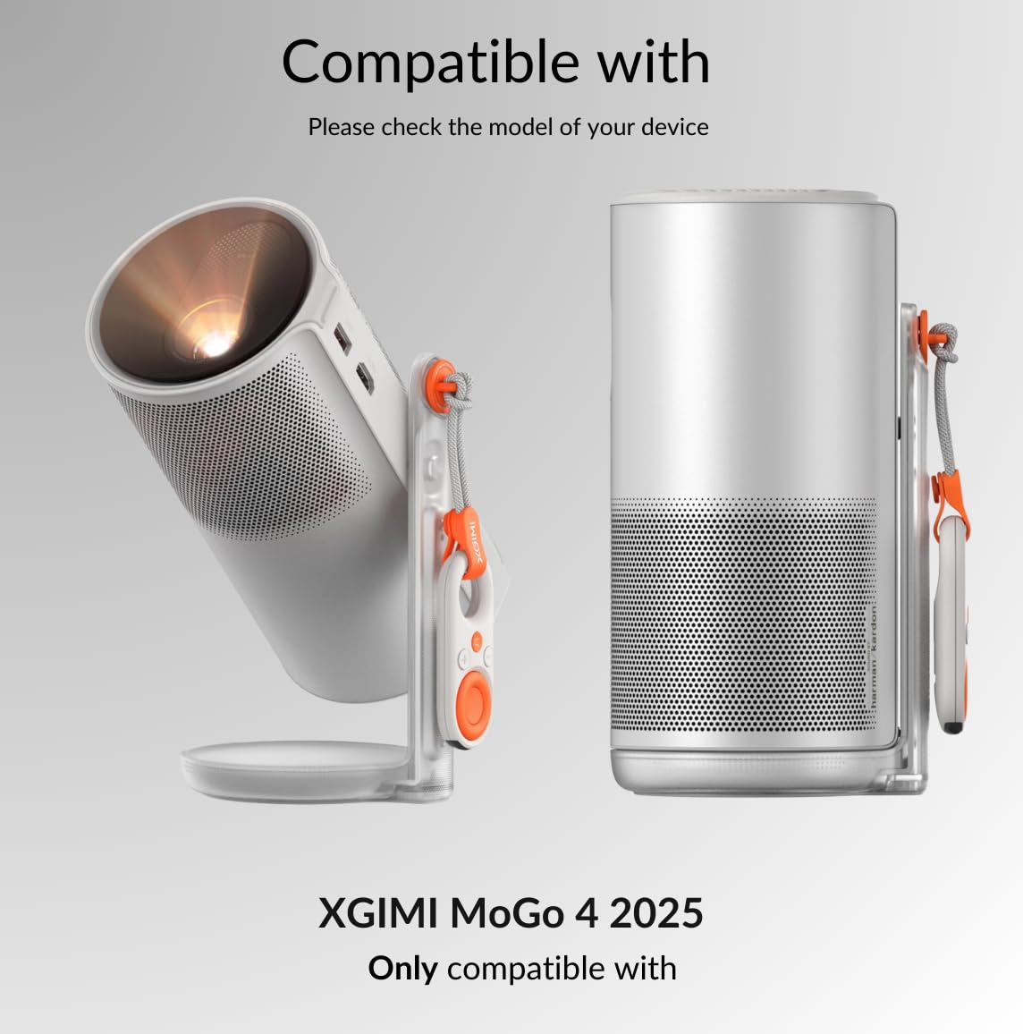 Custodia per proiettore XGIMI MoGo 4 2025/Play 6 360° All-Round – Custodia rigida portatile in EVA da viaggio e custodia per proiettore, telecomando, caricabatterie e accessori (grigio)
