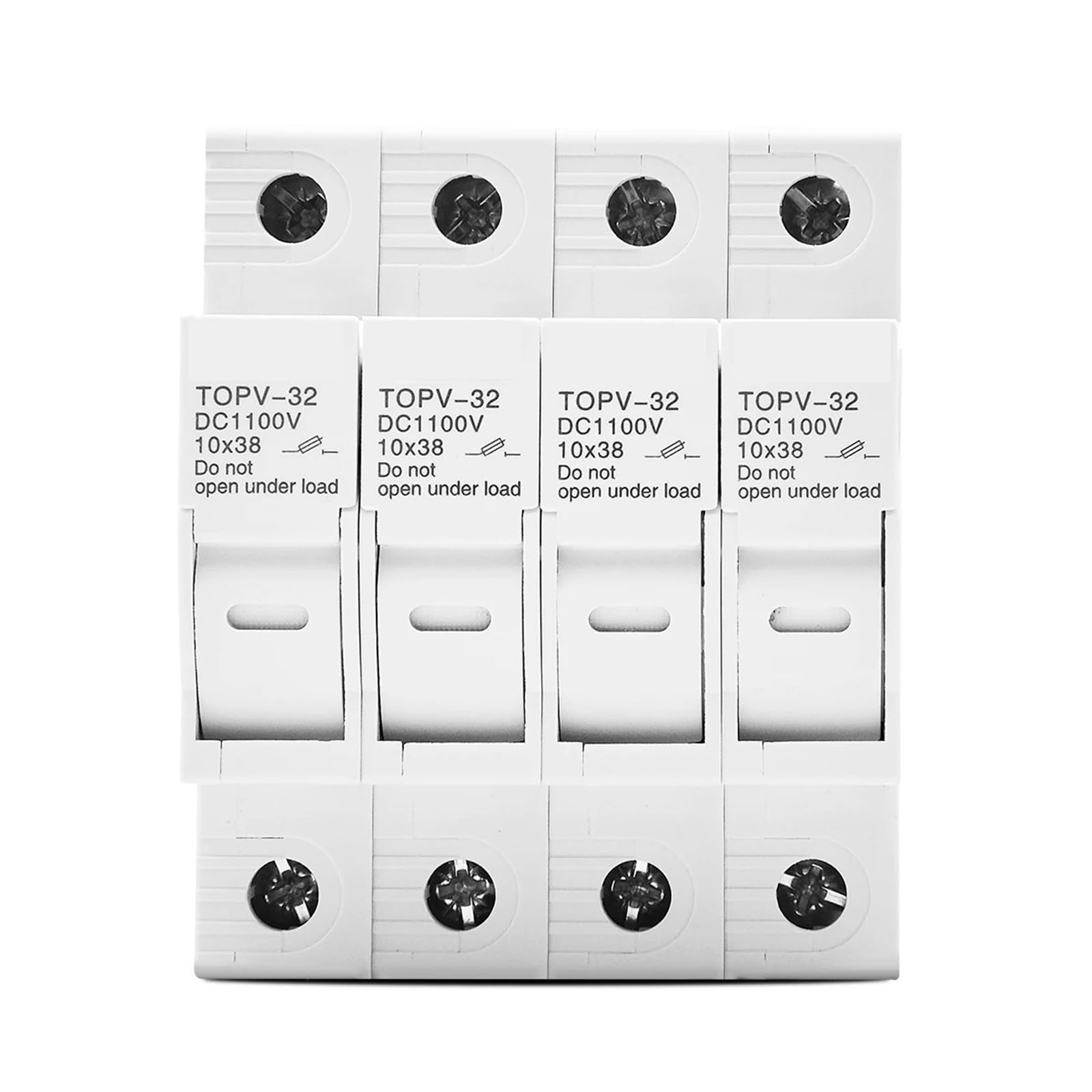 4P 1100V DC Sicherungshalter 10 * 38mm Hochspannung Solar PV TOPV-32X Basis Photovoltaikanlage Schutz Protector 1St(4P Without LED)
