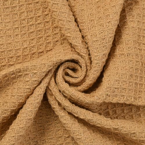 Image of Handloom Cotton Throw for Sofa & Bed | Soft Lightweight Boho Blanket | Decorative All-Season 100% Cotton Sofa Throw - 50x60 inch (Beige)