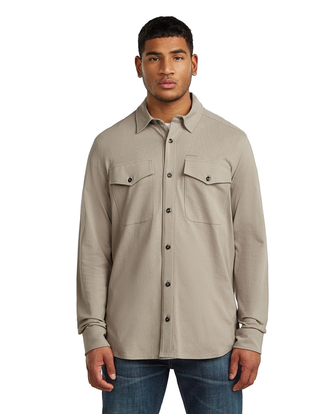 G-STAR Men's Marine Jersey Shirt ls, Size: XXL, Color Beige