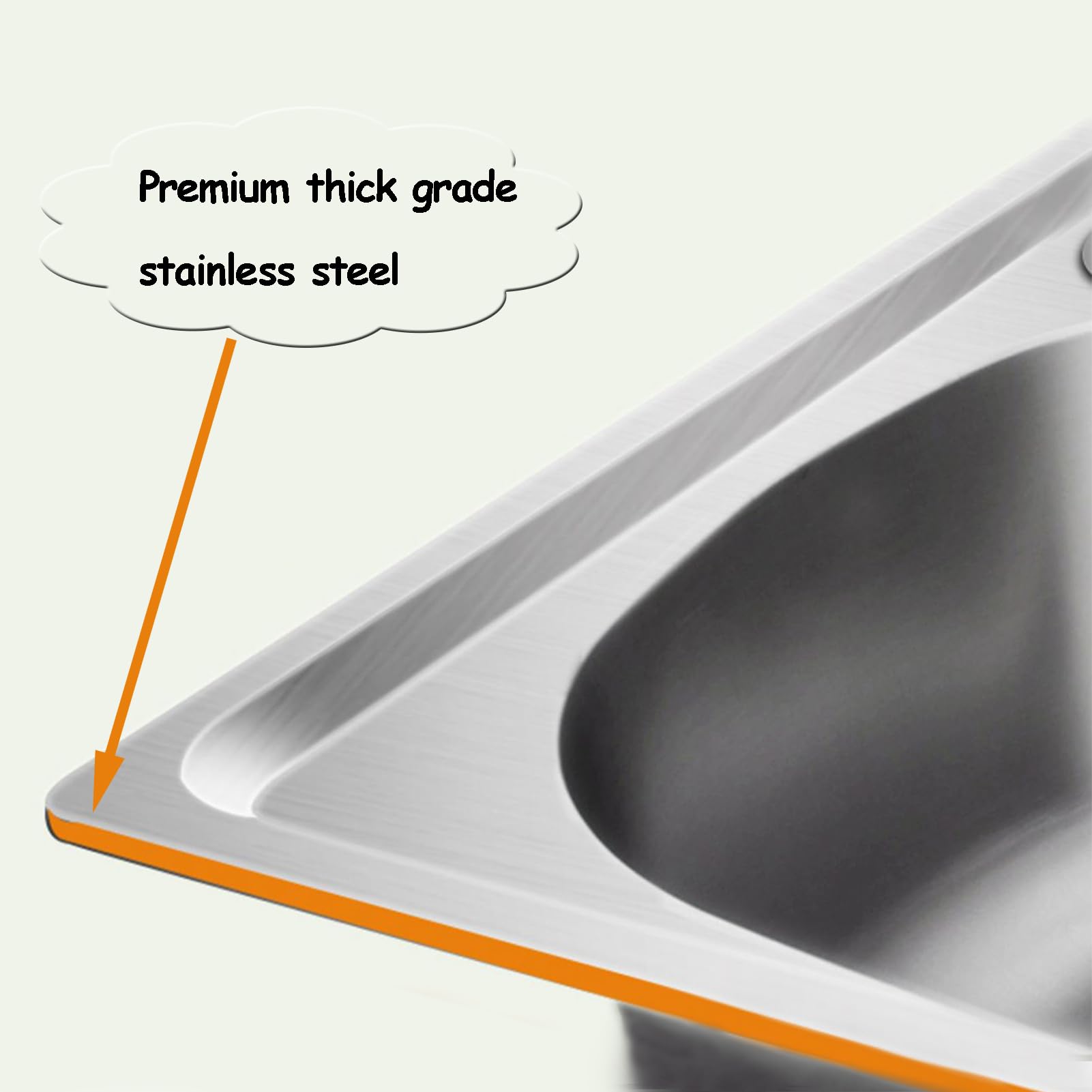 Fregadero de acero inoxidable, fregadero de cocina cuadrado de un solo seno con cesta coladora y grifo de agua fría y caliente, lavabo empotrado/sobre encimera para el hogar, la cocina y el jardín.