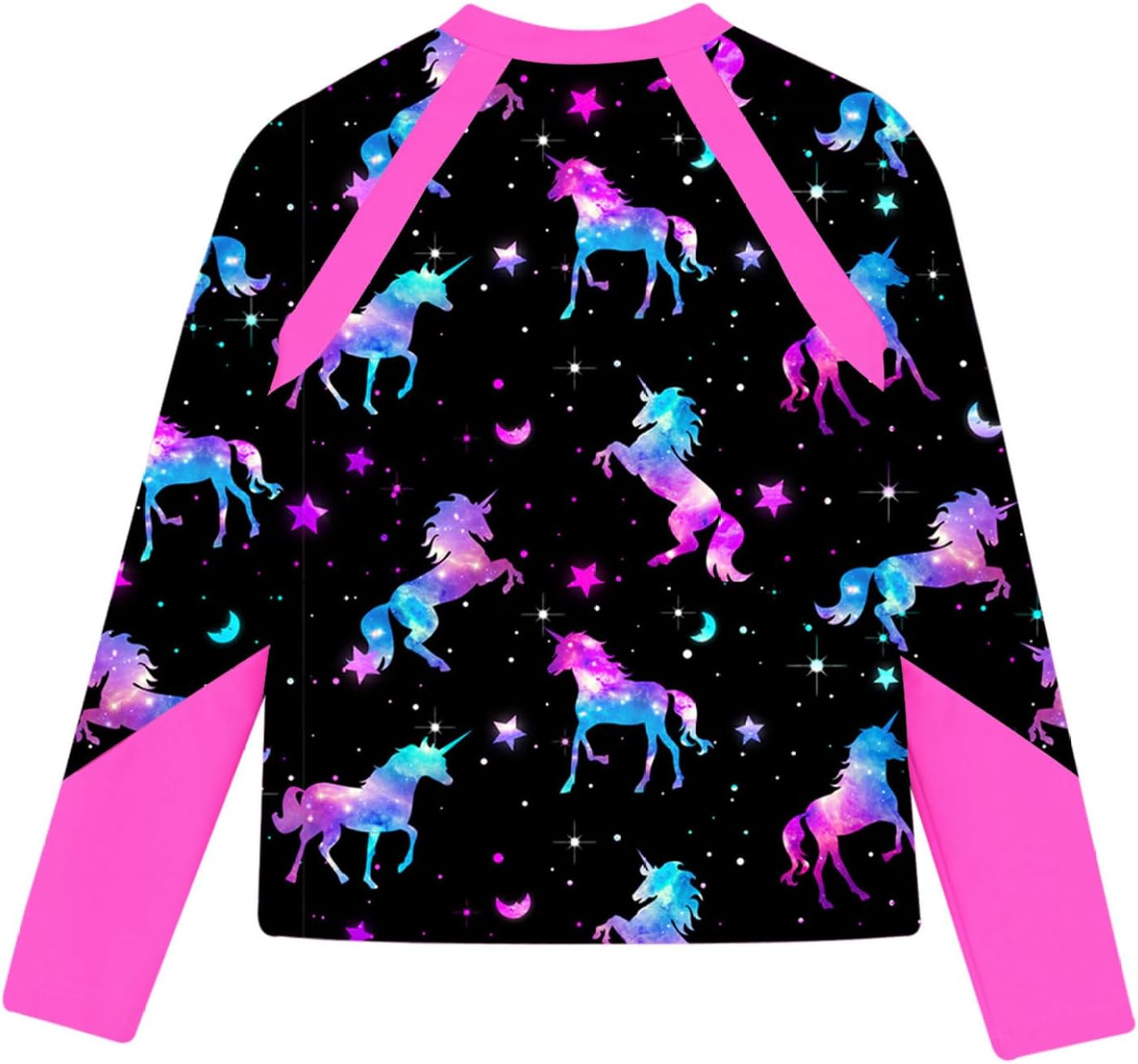 Girls Boys Print Swim Top Rash Guard Shirts Kids Long Sleeve Swimsuit Beach UPF 50+ Bathing Tops