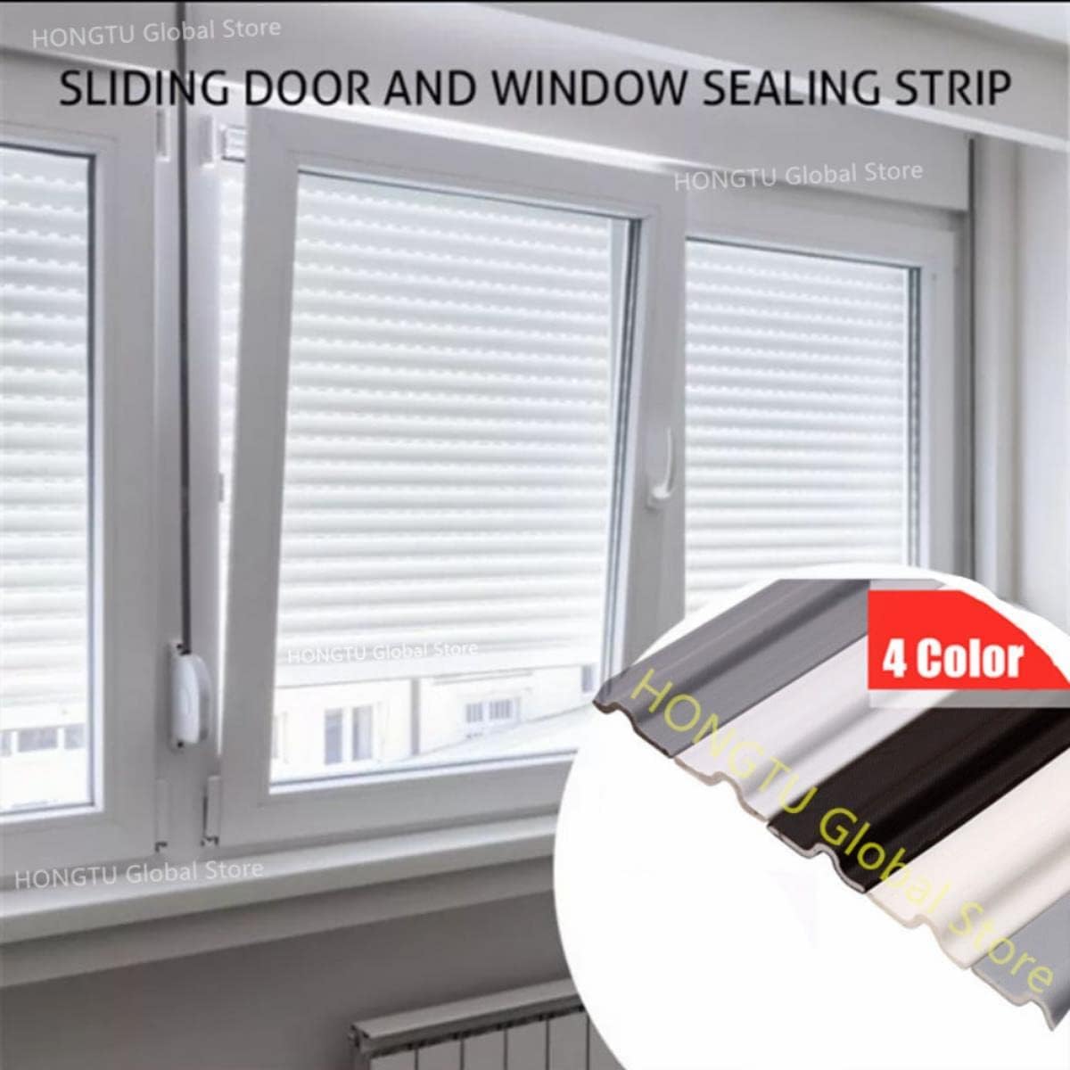 Cinta aislante de corrientes de aire para ventanas Nueva tira de sellado de ventanas for puertas corredizas de 40 M Espuma acústica A prueba de viento Insonorización Autoadhesiva Sello de algodón de P