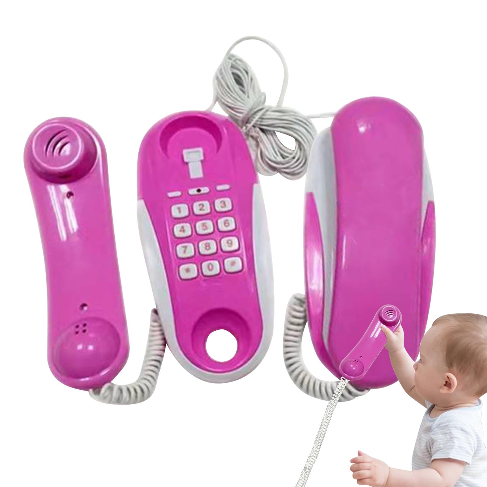 Generico Telefono Giocattolo per Bambini – ABS 19x6x7cm Misura Compatta