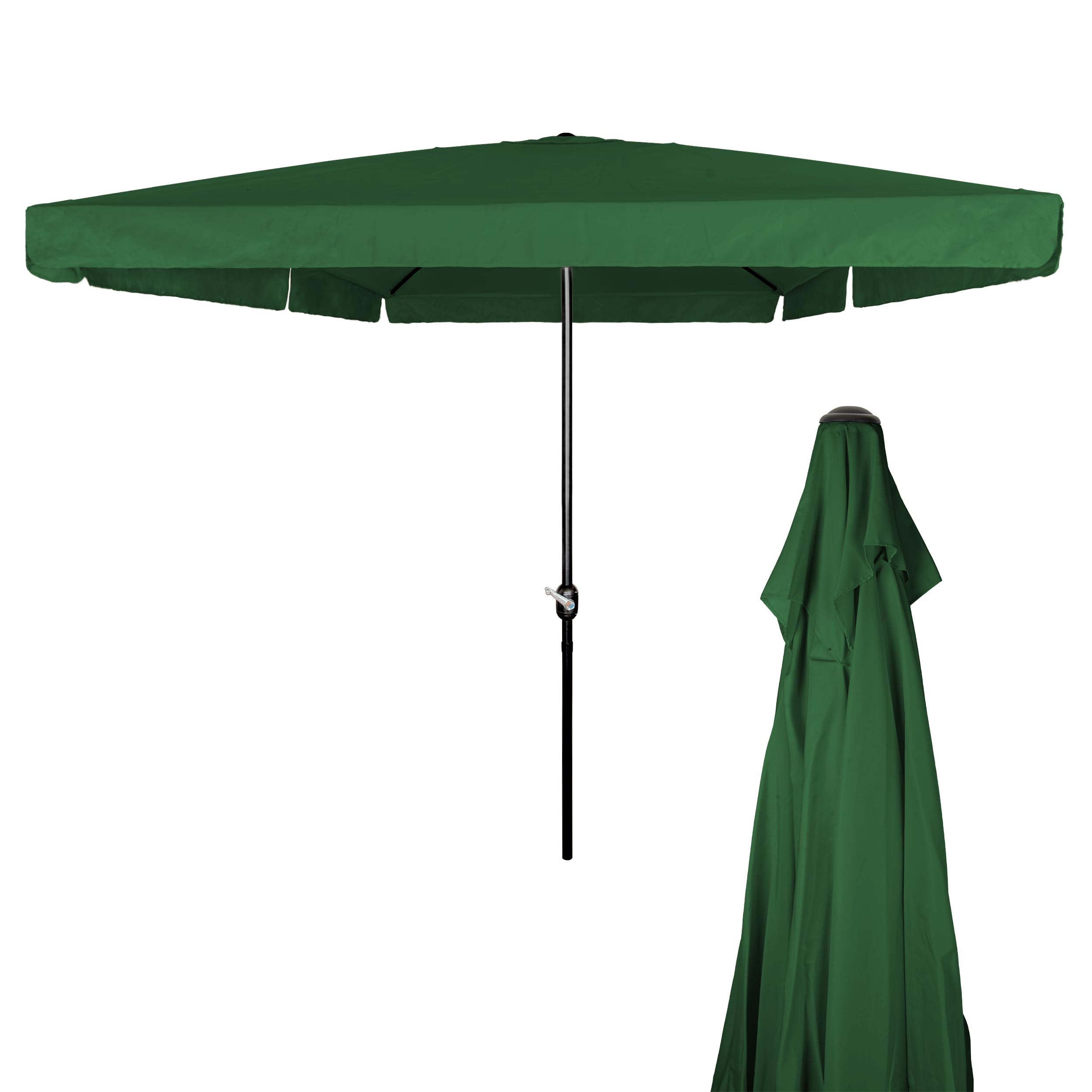 BESCH Sombrilla Parasol Grande con Manivela para Jardin Terraza Patio Exterior Tubo de Acero - Paragua Grande Protección UV UPF 50+