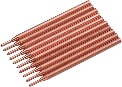 10Pcs Copper Spot Welding Pins, 3mm x 50mm Soldering Needles for Handheld Spot Welder Repair and Maintenance