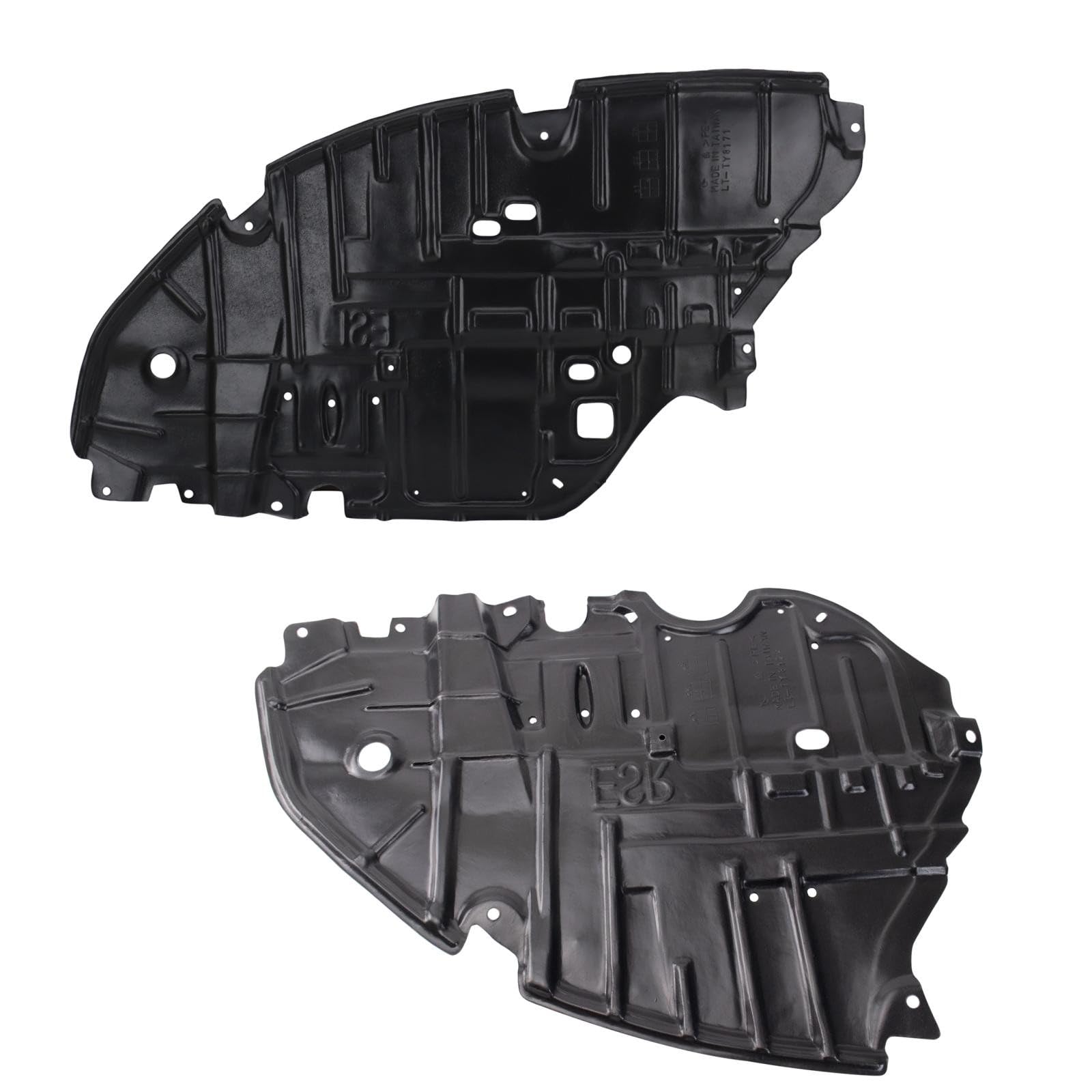TRQ Front Driver &amp; Passenger Side Lower Engine Splash Shield Compatible with 2013-2015 Lexus ES300h ES350 LX1228137 LX1228138
