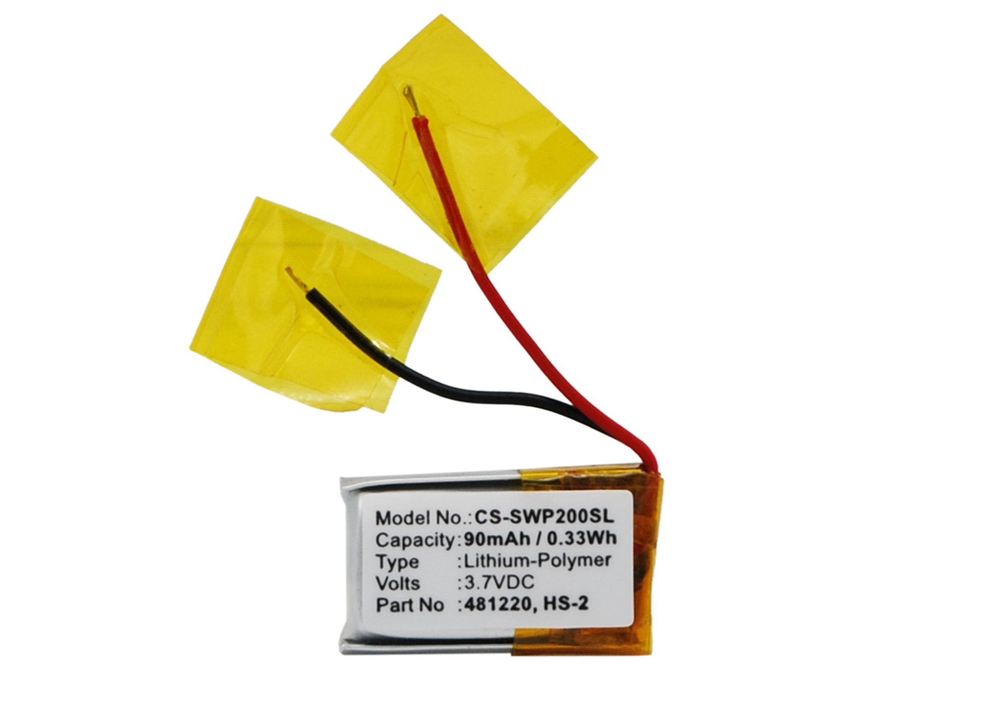 CS-SWP200SL Battery 90mAh compatible with [Samsung] WE-P301, WEP-200, WEP-210 replaces 481220, replaces AHB601218, replaces B481220, replaces HS-2