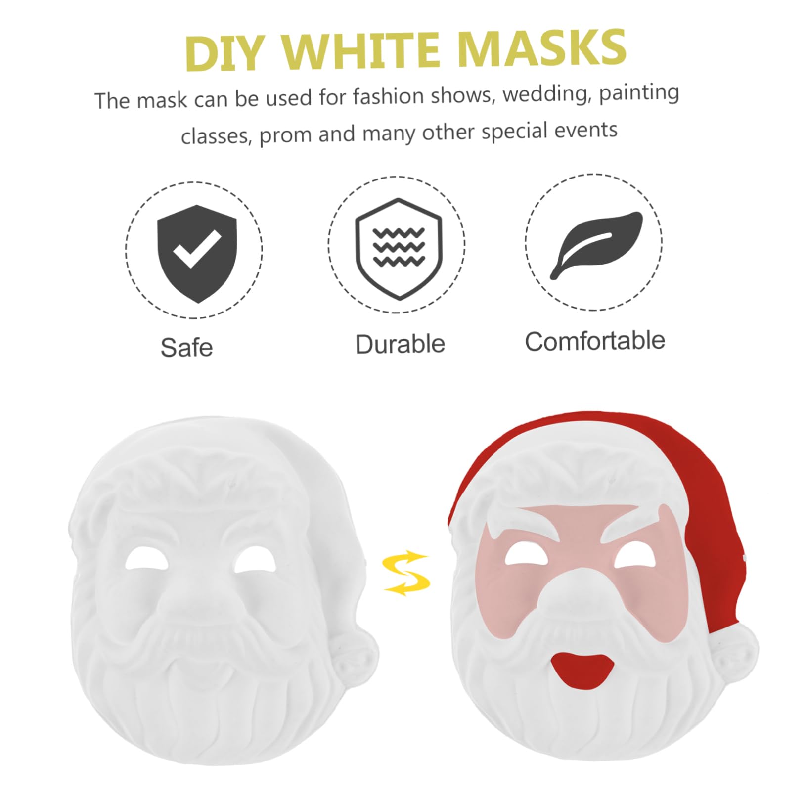 Alasum 30pezzi Maschere Di Carta Santa Claus Fai Te Da Maschere Bianche Per Decorare Per Feste Di Natale Compleanni Carnevali e Eventi Creativi