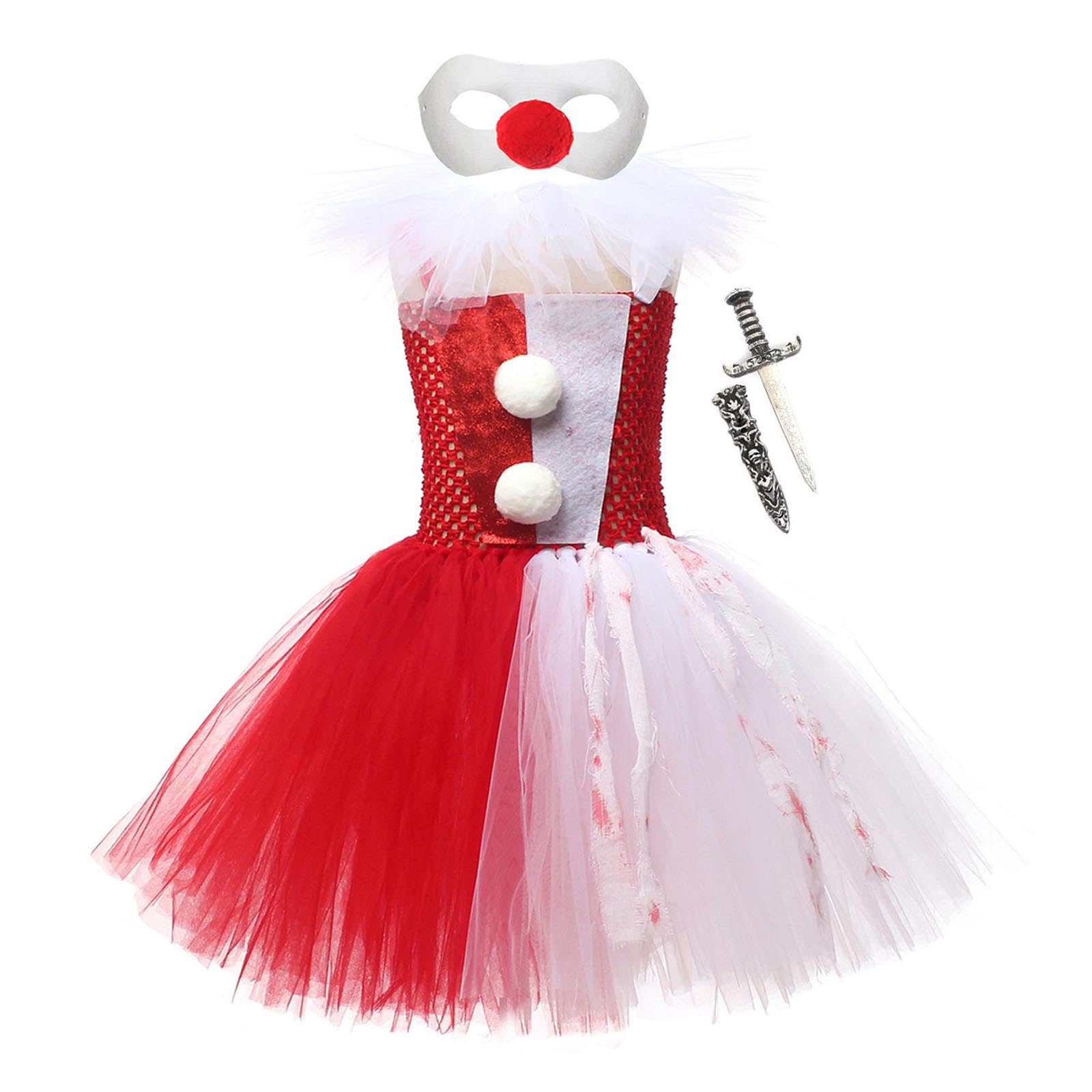 Witch Costume Kids Girls Halloween Costumes with Witch Hat, Broom and Bag