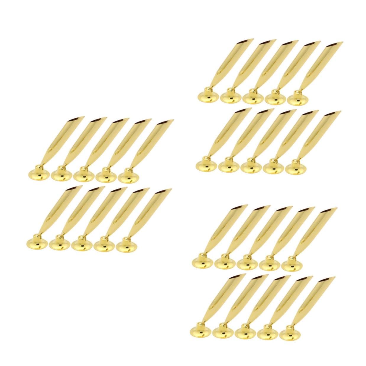 30 Pezzi Portapenne da Scrivania in Metallo Elegante per Penna Singola Compatibile con Penne Stilografiche Matite e Penne Sfera Supporto Funzionale per Ufficio Hotel e Banca