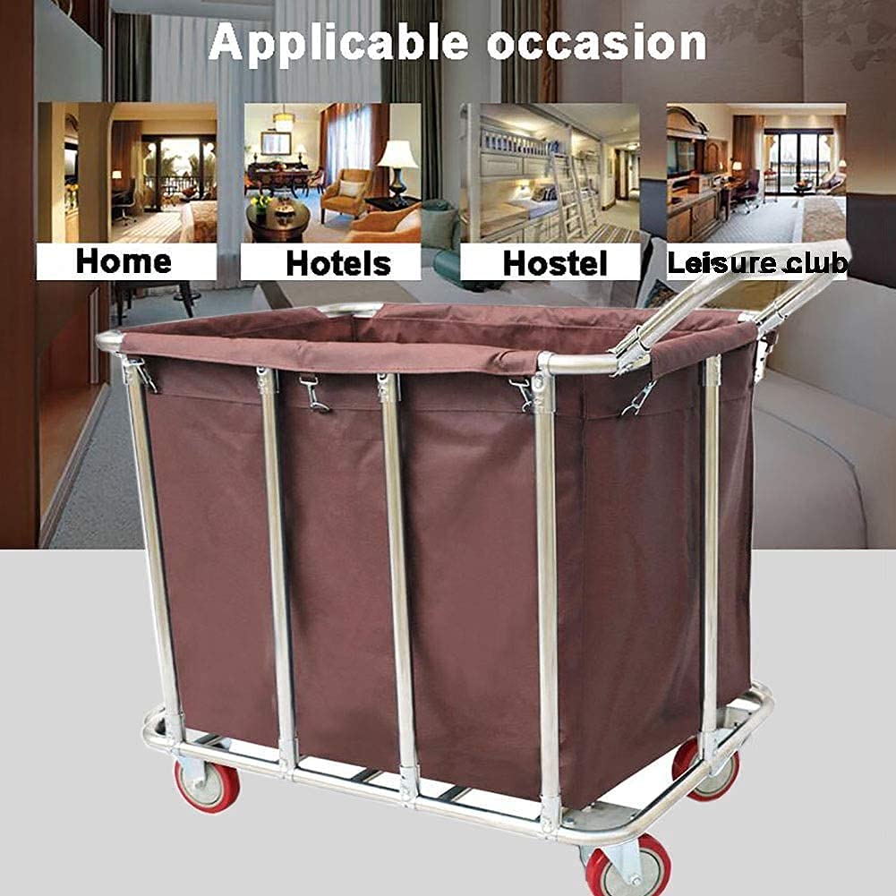 Carro De Servicio, Vehículos De Recogida De Carros, Vehículos De Reciclaje, Carros Clasificadores De Ropa De Alta Resistencia Con Pasamanos, Bolsas De Tela Oxford Extraíbles, Carrito Comercial De Ser