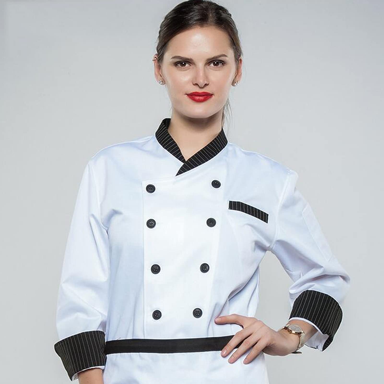 Amazon.co.jp: コックコート半袖 おしゃれ 男性女性長袖シェフクック