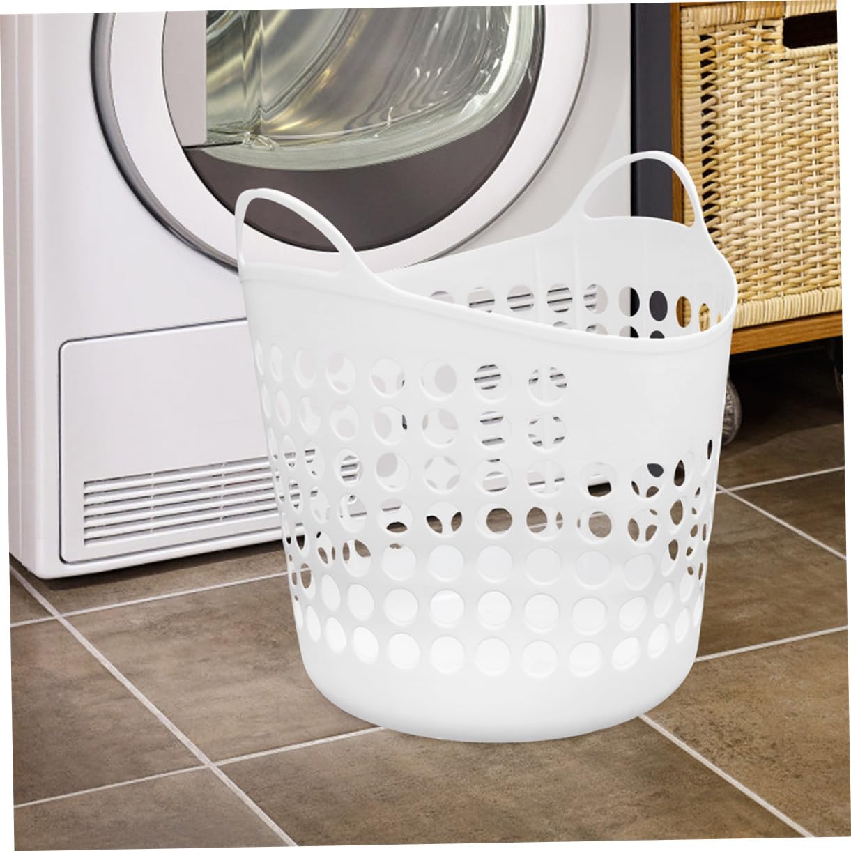 Cesto Portabiancheria Sporca Tondo 40l in Pe Bianco