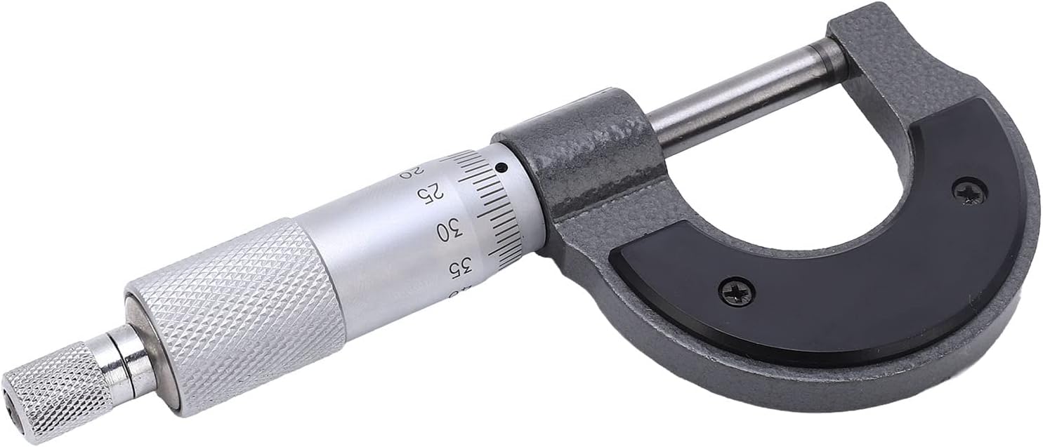 Pokerty9Micrometer Measuring Tool, Portable Easy To Use Professional Mechanical Structure Micrometer Stable Accurate Measurement for Shape Tolerances (0-25/0.01mm)