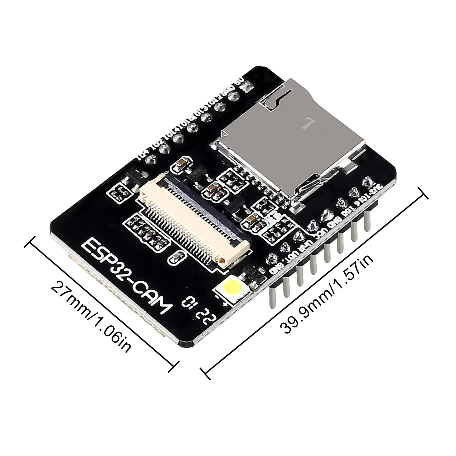 Lot de 5 cartes de développement ESP32-CAM - Module WiFi Bluetooth - Module de développement avec module de caméra OV2640 - Pour Arduino EU030